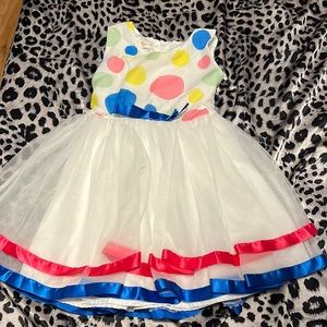 🆑FINAL PRICE‼️ 4T white dress with pastel polka dots
